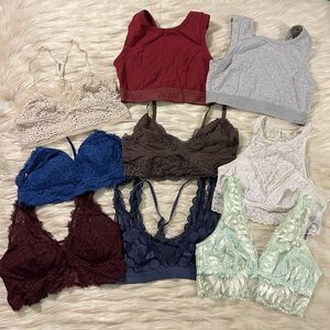 Aerie Assorted Bra / Bralette 9 Piece Bundle in Small and XS